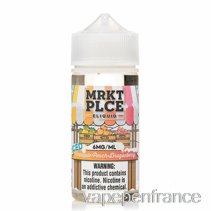 Glace Ananas Pêche Dragonberry - Mrkt Plce - 100ml 0mg Stylo Vape